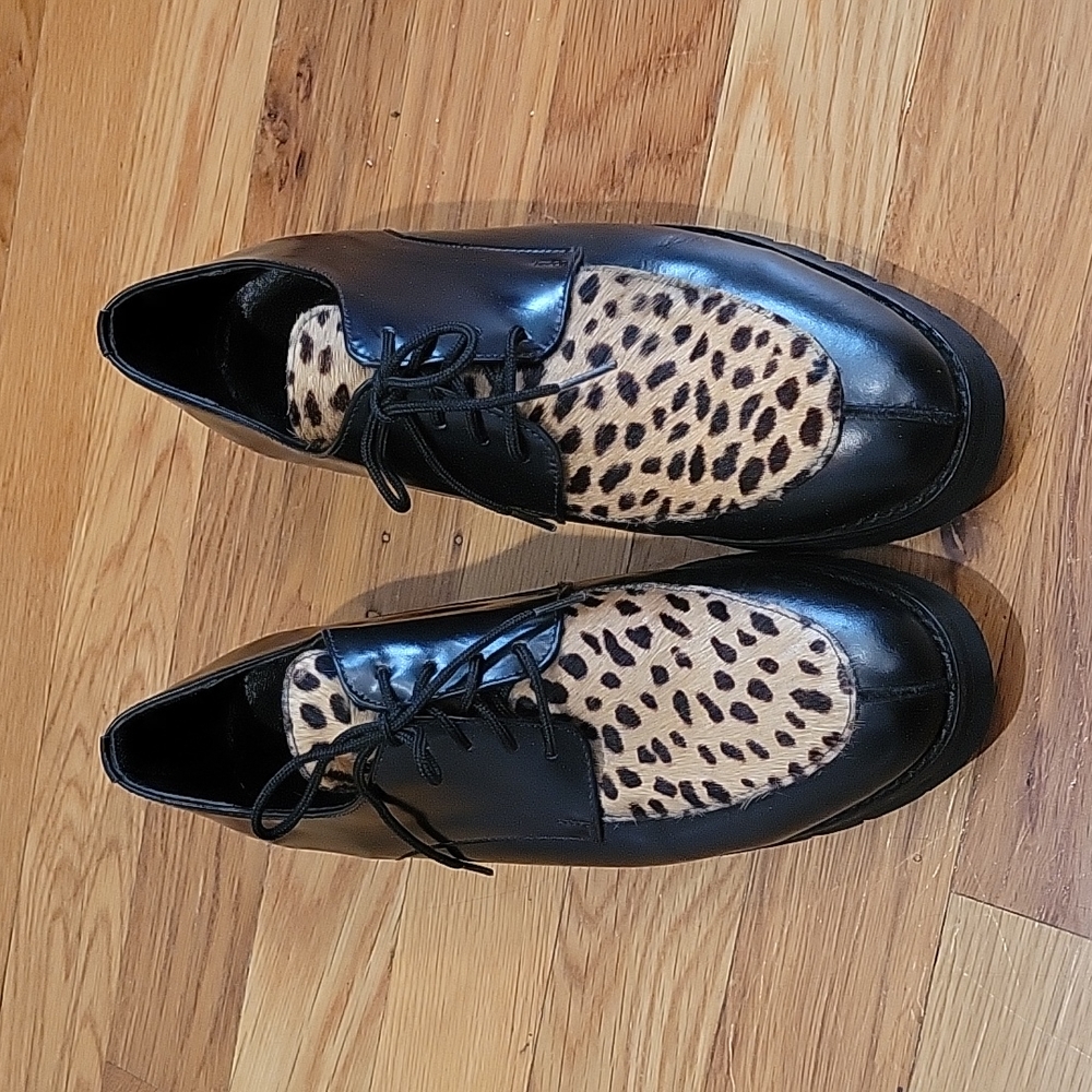 Vibram All Leather Calf Hair Cheetah Loafer